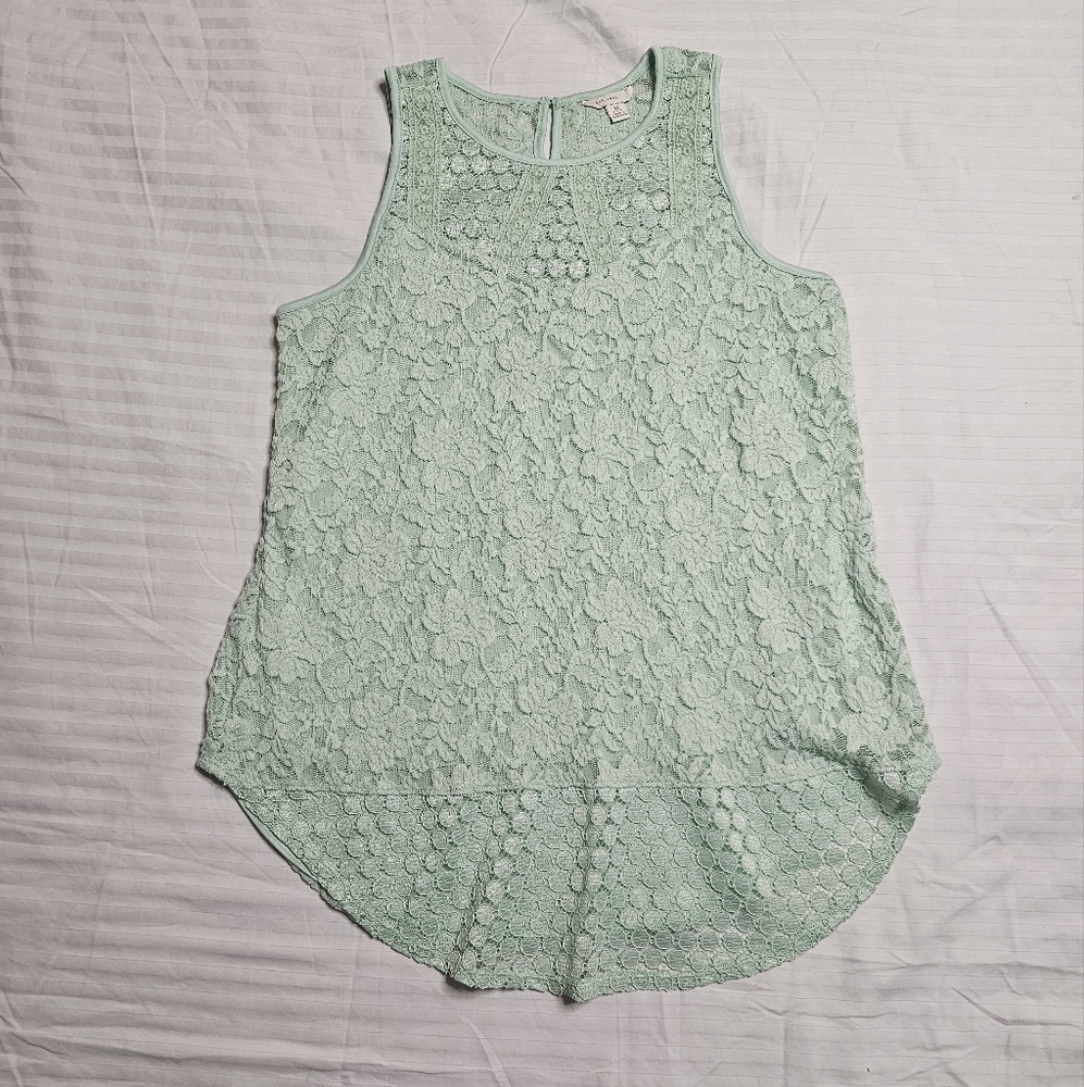 Mint Green Lace Tank Top